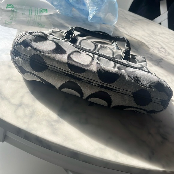 Coach gray black silver metallic purse handbag - Picture 6 of 12